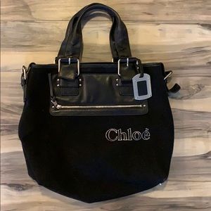 Chloé Canvas/Leather Tote Bag